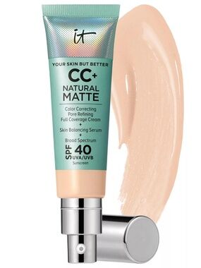 IT Cosmetics CC+ Cream Natural Matte Foundation with SPF 40, Fair, NEW, Full Sz